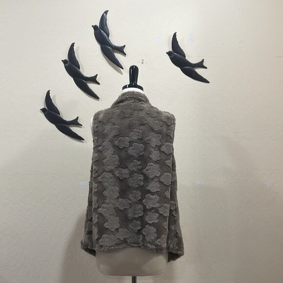 Anthropologie Elevenses Pelange Brown Faux Fur Open Front Vest - S - Picture 8 of 11